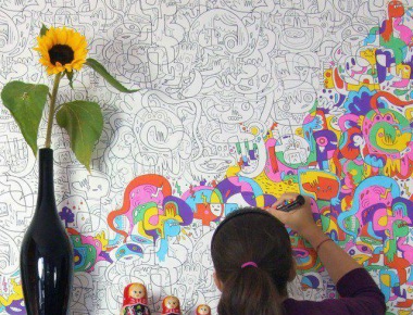 Детские обои — раскраски во всю стену